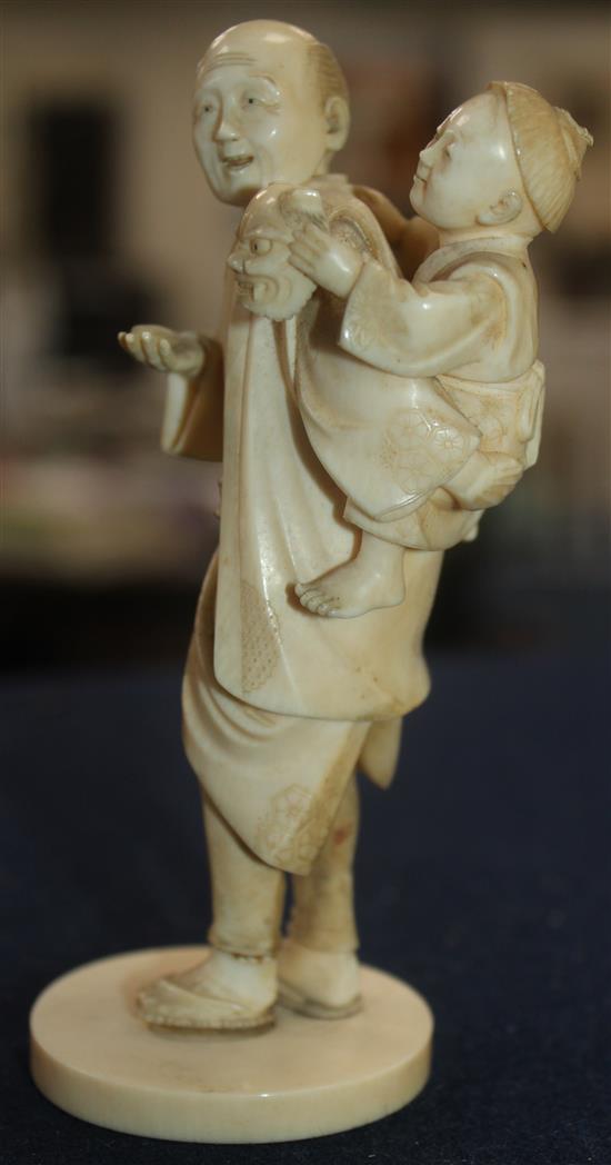 A Japanese ivory okimono, Meiji period, 12.5cm